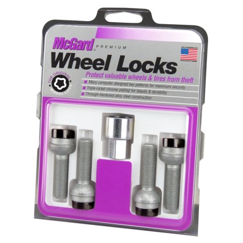 McGard Wheel Lock Bolt Set - 4pk. (Radius Seat) M14X1.5 / 17mm Hex / 45.0mm Shank Length - Black thumbnail 5