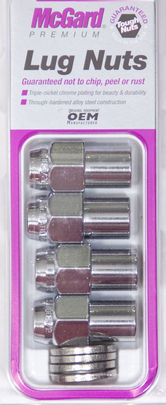 McGard Hex Lug Nut (Reg. Shank - .746in.) 7/16-20 / 13/16 Hex / 1.65in. Length (4-Pack) - Chrome thumbnail 9