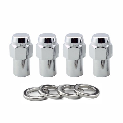 McGard Hex Lug Nut (Reg. Shank - .746in.) M12X1.5 / 13/16 Hex / 1.65in. Length (4-Pack) - Chrome thumbnail 1