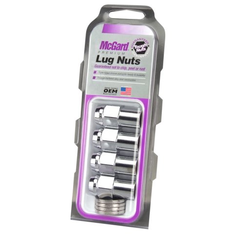McGard Hex Lug Nut (Reg. Shank - .746in.) M12X1.5 / 13/16 Hex / 1.65in. Length (4-Pack) - Chrome thumbnail 2