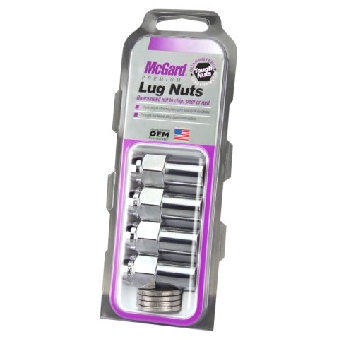 McGard Hex Lug Nut (Long Shank - .946in.) 1/2-20 / 13/16 Hex / 1.85in. Length (4-Pack) - Chrome thumbnail 8