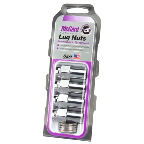McGard Hex Lug Nut (Long Shank - .946in.) M12X1.5 / 13/16 Hex / 1.85in. Length (4-pack) - Chrome thumbnail 6