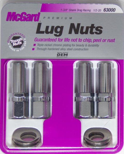 McGard Hex Lug Nut (Drag Racing X-Long Shank) 1/2-20 / 13/16 Hex / 2.475in. Length (4-Pack) - Chrome thumbnail 9