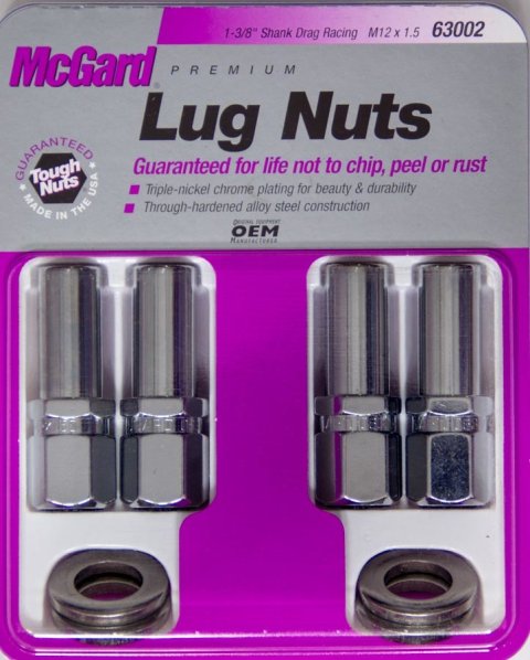McGard Hex Lug Nut (Drag Racing X-Long Shank) M12X1.5 / 13/16 Hex / 2.475in. Length (4-Pk) - Chrome thumbnail 9