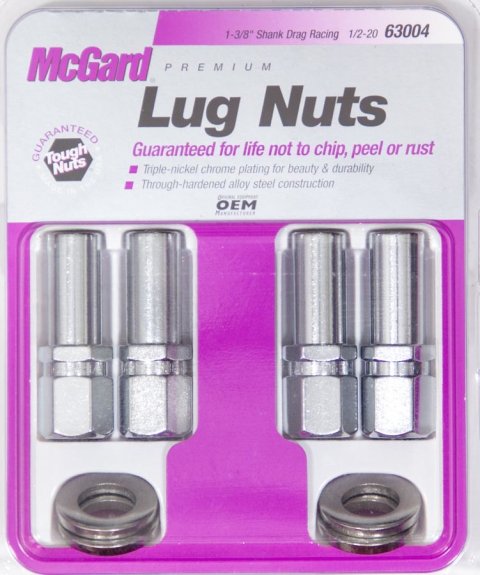 McGard Hex Lug Nut (Drag Racing X-Long Shank) 1/2-20 / 13/16 Hex / 2.475in. Length (4-Pack) - Chrome thumbnail 8