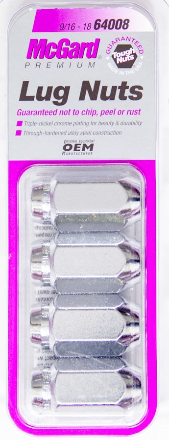 McGard Hex Lug Nut (Cone Seat) 9/16-18 / 7/8 Hex / 1.75in. Length (4-Pack) - Chrome thumbnail 7
