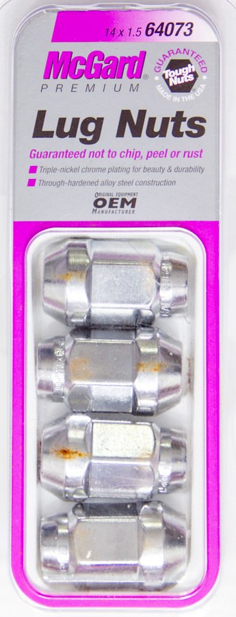McGard Hex Lug Nut (Cone Seat Bulge Style) M14X1.5 / 22mm Hex / 1.635in. Length (4-Pack) - Chrome thumbnail 7