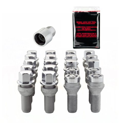 McGard 5 Lug Hex Install Kit w/Locks (Cone Seat Bolt) M14X1.5 / 17mm Hex / 30.5mm Shank L. - Chrome thumbnail 2