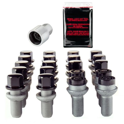 McGard 5 Lug Hex Install Kit w/Locks (Radius Seat Bolt) M14X1.5 / 17mm Hex / 26.3mm Shank L. - Black thumbnail 2