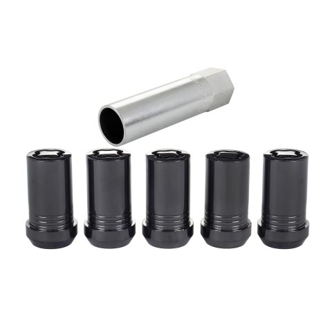 McGard Wheel Lock Nut Set - 5pk. (Cone Seat Tuner) M14X1.5 / 22mm Hex / 1.648in OAL - Black thumbnail 2