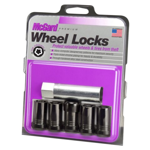 McGard Wheel Lock Nut Set - 5pk. (Cone Seat Tuner) M14X1.5 / 22mm Hex / 1.648in OAL - Black thumbnail 5