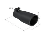 MBRP Universal Tip 2.5 O.D. Oval End 3.75 Inlet 10in length - Black Finish thumbnail 4