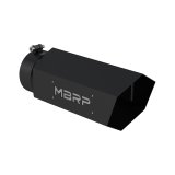 MBRP Universal Hex Tip 5in Inlet 16in Length w/ Logo - Black Coated thumbnail 3
