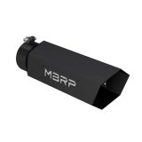 MBRP Universal Hex Tip 4in Inlet 16in Length w/ Logo - Black Coated thumbnail 2