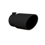 MBRP Universal Tip 6in O.D. Angled Rolled End 5 inlet 12 length - Black Finish thumbnail 1