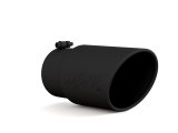 MBRP Universal Tip 6in O.D. Angled Rolled End 5 inlet 12 length - Black Finish thumbnail 3