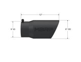 MBRP Universal Tip 6in O.D. Angled Rolled End 5 inlet 12 length - Black Finish thumbnail 4
