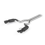 MBRP 18-19 Ford Mustang GT 5.0 3in Dual Split Rear Cat Back w/ Quad 4in Dual Wall Tips- Black Coated thumbnail 1