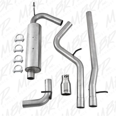 MBRP 2007-2009 Jeep Wrangler 4dr 3.8L V6 Cat Back Single thumbnail 3