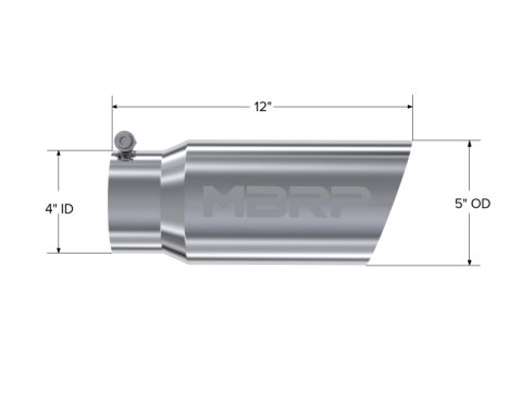 MBRP Universal Tip 5 O.D. Angled Single Walled 4 inlet 12 length thumbnail 5
