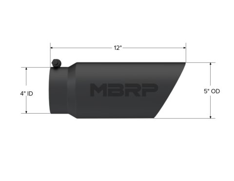 MBRP Universal Tip 5 O.D. Dual Wall Angled 4 inlet 12 length - Black Finish thumbnail 5
