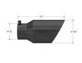 MBRP Universal Tip 6 O.D. Dual Wall Angled 4 inlet 12 length - Black Finish thumbnail 5