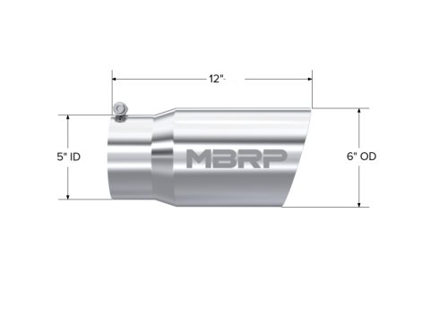 MBRP Universal Tip 6 O.D. Dual Wall Angled 5 inlet 12 length thumbnail 4