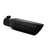 MBRP Universal Tip 3.5 O.D. Dual Wall Angled 2.5 inlet 12 length - Black Finish thumbnail 2