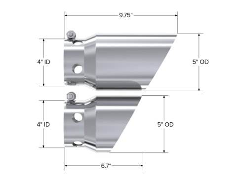 MBRP 2008 Ford F250/350/450 6.4 L 4 inlet 5 Tip Cover Set - 6 and 9 in length thumbnail 5