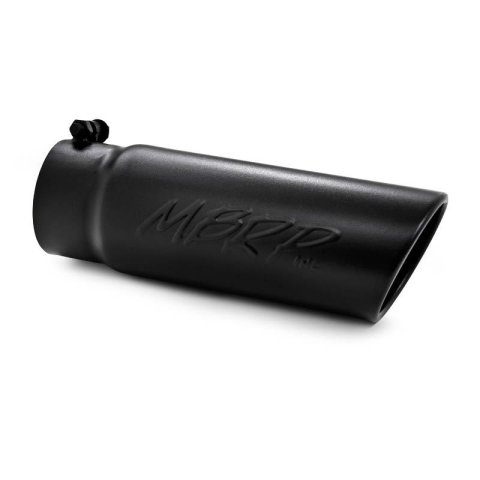 MBRP Universal Tip 4 O.D. Angled Rolled End 3.5 inlet 10 length- Black Finish thumbnail 2