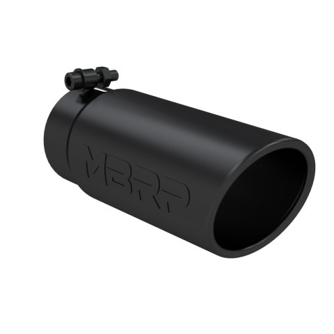 MBRP Universal Tip 4 O.D. Angled Rolled End 3.5 inlet 10 length- Black Finish thumbnail 3