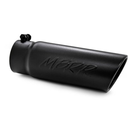 MBRP Universal Tip 4 O.D. Angled Rolled End 3.5 inlet 10 length- Black Finish thumbnail 4