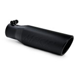 MBRP Universal Tip 3in O.D. Angled Rolled End 2 inlet 12 length - Black Finish thumbnail 1