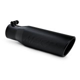 MBRP Universal Tip 3in O.D. Angled Rolled End 2 inlet 12 length - Black Finish thumbnail 2