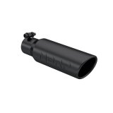 MBRP Universal Tip 3in O.D. Angled Rolled End 2 inlet 12 length - Black Finish thumbnail 3