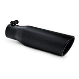MBRP Universal Tip 3in O.D. Angled Rolled End 2 inlet 12 length - Black Finish thumbnail 4
