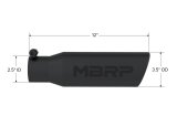MBRP Universal Tip 3in O.D. Angled Rolled End 2 inlet 12 length - Black Finish thumbnail 5