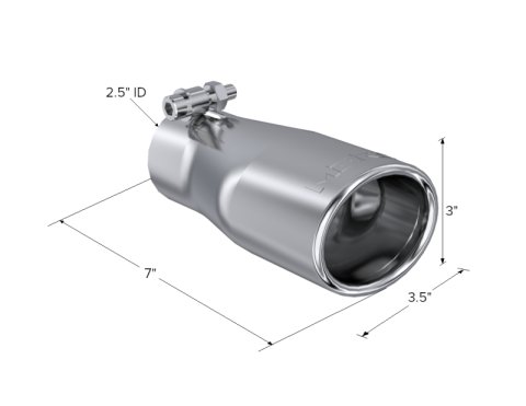 MBRP Universal Tip 3in O.D. Oval 2 inlet 10 length thumbnail 2