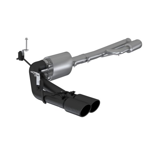 MBRP 2019+ Chevrolet Silverado 1500 4.5L/5.3L Pre-Axle Dual Side Exit w/ 4in OD Tip- Black Coated thumbnail 3