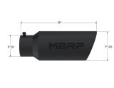 MBRP Universal Tip 7in O.D. Rolled End 5in inlet 18in length Black thumbnail 5
