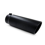MBRP Universal Tip 6in OD Angled Rolled End 5in Inlet 18in Length Black Finish Exhaust thumbnail 1