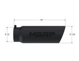 MBRP Universal Tip 6in OD Angled Rolled End 5in Inlet 18in Length Black Finish Exhaust thumbnail 5
