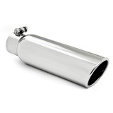 MBRP Universal Tip 3.5in OD 2.5in Inlet 12in L Angled Cut Rolled End Clampless No-Weld T304 thumbnail 1
