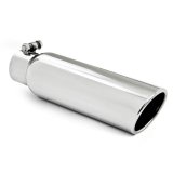MBRP Universal Tip 3.5in OD 2.5in Inlet 12in L Angled Cut Rolled End Clampless No-Weld T304 thumbnail 2