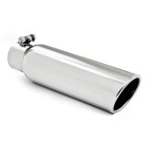 MBRP Universal Tip 3.5in OD 2.5in Inlet 12in L Angled Cut Rolled End Clampless No-Weld T304 thumbnail 3