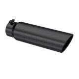 MBRP Universal 5in OD Angled Rolled End 4in Inlet 18in Length Black Finish Exhaust Tip thumbnail 3