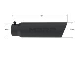 MBRP Universal 5in OD Angled Rolled End 4in Inlet 18in Length Black Finish Exhaust Tip thumbnail 5