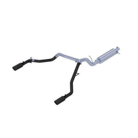 MBRP 19-20 Ford Ranger 2.3L 3in Dual Split Rear Outlet 4in OD Tips Black Coated Cat Back Exhaust thumbnail 1