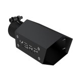 MBRP Universal 4in Hex Tip 2.5in Inlet 10in Length w/ Logo - Black Coated thumbnail 5