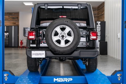 MBRP 18-20 Jeep Wrangler JL 2.5in Single Rear Exit Cat Back Exhaust - Aluminum thumbnail 4